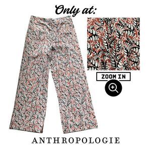 Maeve by Anthropologie The Colette Magic Fabric Wide-Leg Pants Botanical Sz. 31T